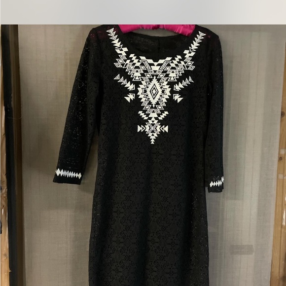 Express Black and White Embellished Sheath Dress - Picture 1 of 3